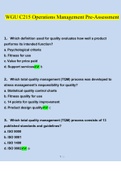 WGU C215 Operations Management Pre-Assessment Questions and Answers (2023 / 2024) (Verified Answers)