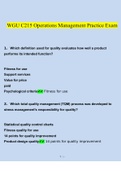 WGU C215 Operations Management STUDY BUNDLE (COMPLETE PACKAGE) 2022/2023 | 100% Verified Answers