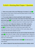 To Kill A Mocking Bird Chapter 1 Questions and Answers (Verified Answers)