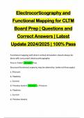 Electrocorticography and Functional Mapping for CLTM Board Prep | Questions and Correct Answers | Latest Update 2024/2025 | 100% Pass