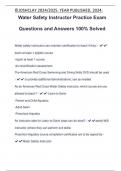 Water Safety Instructor Practice Exam Questions and Answers 100% Solved