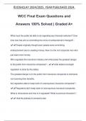 WCC Final Exam Questions and Answers 100% Solved | Graded A+