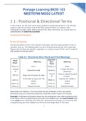 Portage Learning BIOD 103 MEDTERM MOD2 LATEST