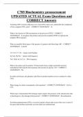 C785 Biochemistry preassessment UPDATED ACTUAL Exam Questions and  CORRECT Answers