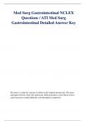 Med Surg Gastrointestinal NCLEX Questions / ATI Med Surg Gastrointestinal Detailed Answer Key