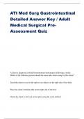 ATI Med Surg Gastrointestinal Detailed Answer Key / Adult Medical Surgical Pre-Assessment Quiz