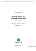 SOLUTION MANUAL For Applied Statics And Strength Of Materials 7th Edition By George Limbrunner |978-0135716762 | Complete Guide A+