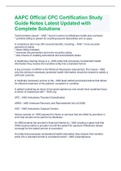 AAPC Official CPC Certification Study Guide Notes Latest Updated with Complete Solutions