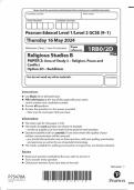 2024 EDEXCEL GCSE RELIGIOUS STUDIES B PAPER 2 OPTION 2D: BUDDHISM INCLUDING MARK SCHEME