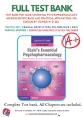 Test Bank For Stahl's Essential Psychopharmacology Neuroscientific Basis and Practical Applications 4th Edition by Stephen M. Stahl 9781107025981 Chapter 1-14 Complete Guide.