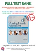 Test Bank For Nursing Health Assessment A Best Practice Approach 3rd Edition by Sharon Jensen 9781496349170 Chapter 1-30 Complete Guide.