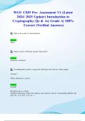 WGU C839 Pre- Assessment V1 (Latest 2024/ 2025 Update) Introduction to Cryptography| Qs & As| Grade A| 100% Correct (Verified Answers)