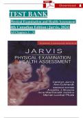 Carolyn Jarvis, Physical Examination and Health Assessment 4th Canadian Edition (Jarvis, 2024) TEST BANK, Verified Chapters 1 - 31, Complete Newest Version