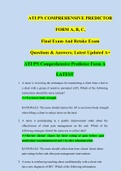 ATI PN COMPREHENSIVE PREDICTOR FORM A, B, C, EXAM & RETAKE EXAM Questions & Answers; Latest