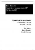 Test Bank For Operations Management Sustainability and Supply Chain Management, Global Edition, 14th Edition by Jay Heizer, Barry Render, Chuck MunsonChapter 1-17 With Module(a b c d e f g)