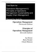 Test Bank For Principles of Operations Management Sustainability and Supply Chain Management, 11th edition By Jay Heizer, Barry Render, Chuck Munson