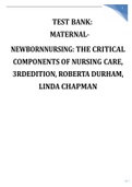 Test Bank: Maternal-Newborn Nursing: The CriticalComponents of Nursing Care, 3rd Edition, RobertaDurham, Linda Chapman