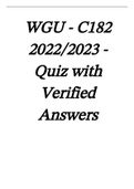 WGU - C182 2022-2023 - Quiz with Verified Answers