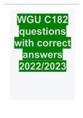 2022/2023 WGU C182 questions with correct answers