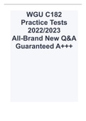 WGU C182 Practice Tests 2022/2023 All-Brand New Q&A Guaranteed A+++.