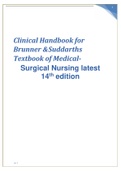 Clinical Handbook for Brunner & Suddarths Textbook of Medical- Surgical Nursing latest 14th edition