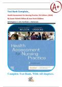 Test Bank Complete_ Health Assessment for Nursing Practice 7th Edition, (2020) Wilson & Giddens; All Chapters 1-24| Verified| + Rationale