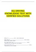 911 DRIVING KNOWLEDGE TEST WITH VERIFIED SOLUTIONS.