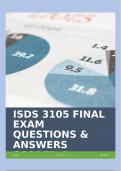 ISDS 3105 FINAL EXAM QUESTIONS & ANSWERS SCORED A+