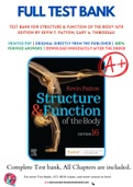 Test Bank For Structure & Function of the Body 16th Edition by Kevin T. Patton; Gary A. Thibodeau 9780323597791 Chapter 1-22 Complete Guide.