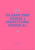 ITA EXAM PREP COURSE 1 (HAIRSTYLING) GRADED A+