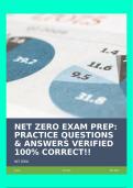 NET ZERO EXAM PREP: PRACTICE QUESTIONS & ANSWERS VERIFIED 100% CORRECT!!