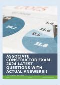 ASSOCIATE CONSTRUCTOR EXAM 2024 LATEST QUESTIONS WITH ACTUAL ANSWERS!!