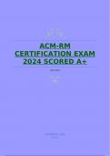 ACM-RM CERTIFICATION EXAM 2024 SCORED A+