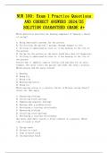 NUR 100: Exam 1 Practice Questions AND CORRECT ANSWERS 2024/25 SOLUTION GUARANTEED GRADE A+