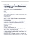 WGU, Information Security and Assurance (C725), SET I Questions and Answers 2022-23