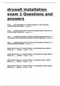 drywall installation exam 1 Questions and answers.