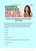 Pearson VUE: Property Insurance Practice Exam/ Q&A.  