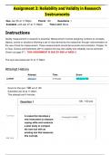 Assignment 3: Reliability and Validity in Research  Instruments