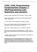 COSC 1436_Programming Fundamentals-Chapter 1 (MyProgramming Lab) Questions and answers.