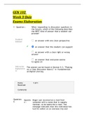 GEN 102  Week 3 Quiz Exams Elaboration