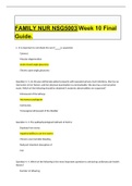 Exam (elaborations) FAMILY NUR NSG5003 Week 10 Final Guide.