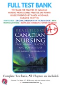 Test Bank For Realities of Canadian Nursing Professional Practice and Power Issues 5th Edition By Carol McDonald; Marjorie McIntyre 9781496384041 Chapter 1-26 Complete Guide .