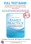 Test Bank For Family Practice Guidelines 5th Edition By Jill C. Cash; Cheryl A. Glass; ‎Jenny Mullen 9780826135834 Chapter 1-23 Complete Guide .