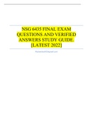 NSG 6435 FINAL EXAM QUESTIONS AND VERIFIED ANSWERS STUDY GUIDE.[LATEST 2022] 