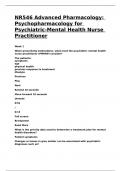 NR546 Advanced Pharmacology Psychopharmacology for Psychiatric-Mental Health Nurse Practitioner