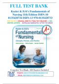 Test Bank - for Kozier & Erb's Fundamentals of Nursing: Concepts, Process and Practice 11th Edition by Audrey T. Berman, Shirlee Snyder, All Chapters | Complete Guide A+