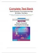 Test Bank For Stahl's Essential Psychopharmacology 5th Edition By Stephen M. Stahl | | 9781108838573 | Chapter 1-13 | Complete Questions And Answers A+