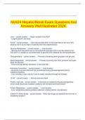 NU424 Hepatic/Renal Exam Questions And Answers Well Illustrated 2024.