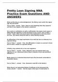 Pretty Loan Signing NNA Practice Exam Questions AND ANSWERS.