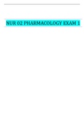 NUR 02 PHARMACOLOGY EXAM 1|  VERIFIED SOLUTION 